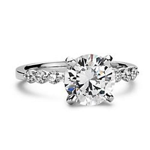 Enorme ronde diamanten ring met accenten sieraden 3,91 ct. Wit goud 14K - harrychadent.nl