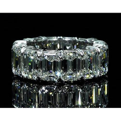 Eternity Ring 11.20 Karaat Smaragdslijpsel Witgoud 14K Natuurlijke uit de aarde gewonnen Diamant