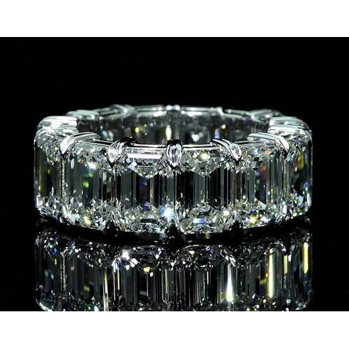 Eternity Band 11.20 Karaat Emerald Cut Wit Goud 14K Nieuw - harrychadent.nl