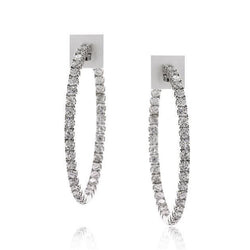 F Vvs1 ronde geslepen diamanten dame hoepel oorbellen 14K wit goud 3.10 Ct