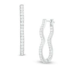 F Vvs1 Rond Geslepen 4,00 karaat Echt Diamanten Hoepel Oorbellen Goud Wit 14K
