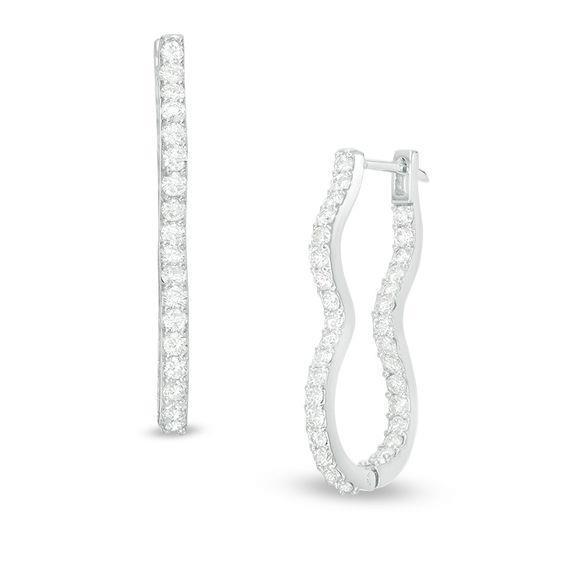 F Vvs1 Rond Geslepen 4,00 karaat Echt Diamanten Hoepel Oorbellen Goud Wit 14K - harrychadent.nl