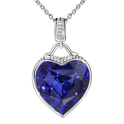 Fancy Hanger Hart Sri Lankaanse Sapphire & Diamond Bezel Set 4.75 Karaat