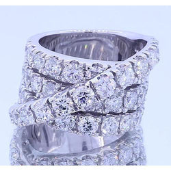 Fancy Ring Ronde Diamanten 5.10 Karaat Vier Prong Wit Goud 14K