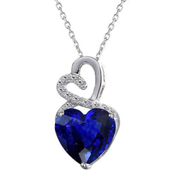 Fancy hart edelsteen diamanten hanger met ketting 14K goud 3,50 karaat