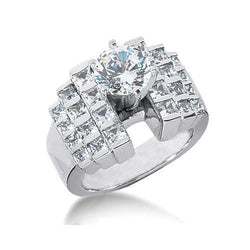 Fancy verlovingsring met diamanten 3.51 karaat witgoud 14K