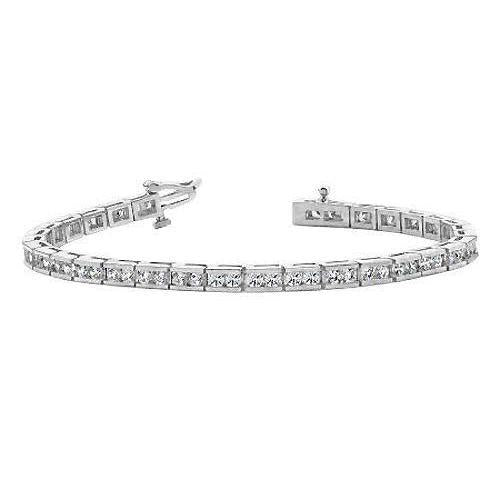 Fancy Tennis Armband 6,40 Karaat Ronde Geslepen Echt Diamant Wit Goud 14K Nieuw - harrychadent.nl