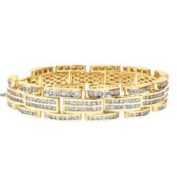 Fijne Ronde vorm Diamanten heren Armband geel goud 14K 12 karaat