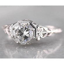 Afbeelding in Gallery-weergave laden, Filigraan ronde diamanten ring 1,50 karaat witgoud 14K - harrychadent.nl
