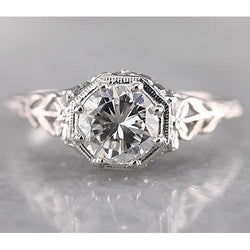 Filigraan ronde diamanten ring 1,50 karaat witgoud 14K