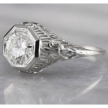 Afbeelding in Gallery-weergave laden, Filigraan ronde diamanten ring 2 karaat witgoud 14K - harrychadent.nl

