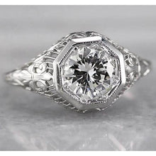 Afbeelding in Gallery-weergave laden, Filigraan ronde diamanten ring 2 karaat witgoud 14K - harrychadent.nl
