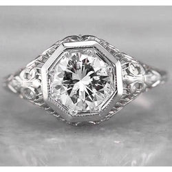 Filigraan ronde diamanten ring 2 karaat witgoud 14K