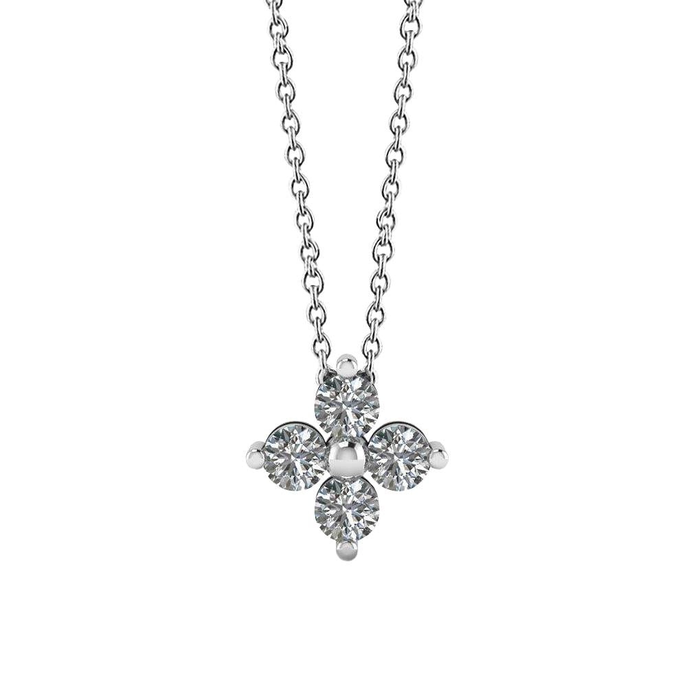 Fleur Grace Hanger Ketting 2 Kt Witte Prachtige Ronde Geslepen Echt Diamanten