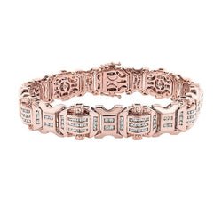 Fonkelende 12 karaats diamanten heren armband rosé goud 14K