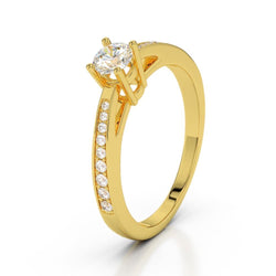 Fonkelende 1,50 ct diamanten verlovingsring geel goud