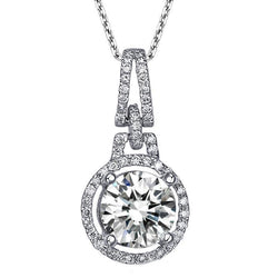 Sprankelende 2.75 Karaat Echte Natuurlijke uit de aarde gewonnen Diamanten Hanger Ketting Witgoud