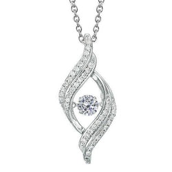 Fonkelende diamanten halsketting hanger Prong set 1,50 karaat witgoud 14K