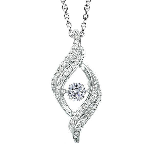 Fonkelende diamanten halsketting hanger Prong set 1,50 karaat witgoud 14K - harrychadent.nl