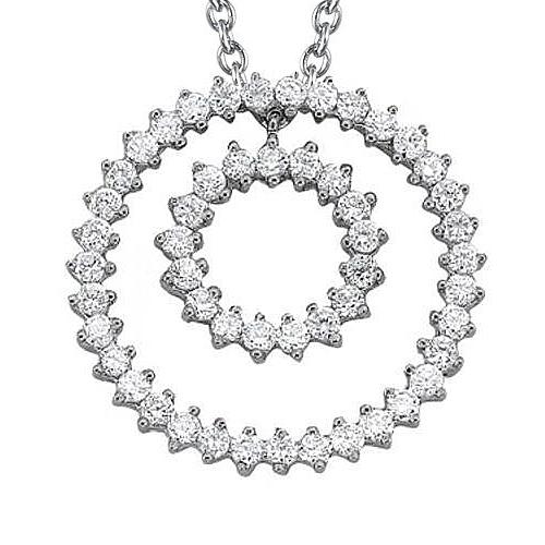 Fonkelende diamanten hanger ketting zonder ketting 2,75 karaat WG 14K - harrychadent.nl