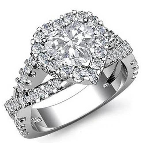 Fonkelende hart geslepen diamanten ring 7,25 ct massief wit goud 14k - harrychadent.nl