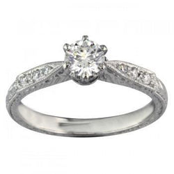 Fonkelende ronde diamanten ring in antieke stijl 2,25 karaat witgoud 14K