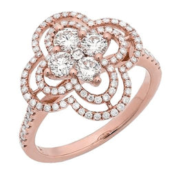 Fonkelende ronde diamanten verlovingsring voor dames 1.07 karaat roségoud 18K