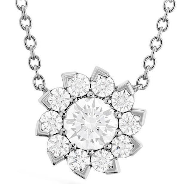 Fonkelende Echt Diamanten Halsketting Hanger Met Ketting 3,0 Karaat Witgoud 14K