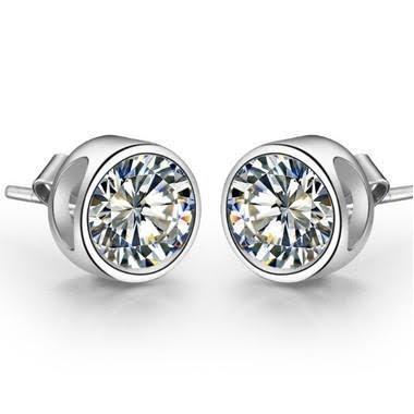 Fonkelende Echt Diamanten Oorknopjes Bezel Set 1,50 Karaat Witgoud 14K