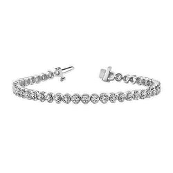 Sprankelende Ronde Natuurlijke uit de aarde gewonnen Diamanten Dames Tennisarmband 12 Karaat Gouden Sieraden
