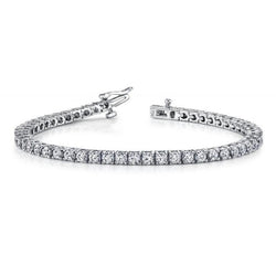 Sprankelende Witgouden 8.10 Karaat Natuurlijke uit de aarde gewonnen Diamanten Basic Tennisarmband