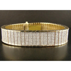 Geel goud 14K 18 karaat ronde geslepen diamanten armband heren sieraden