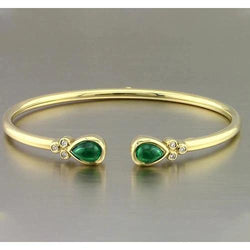 Geel goud groen smaragd edelsteen armband 2.30 karaat dames sieraden Nieuw