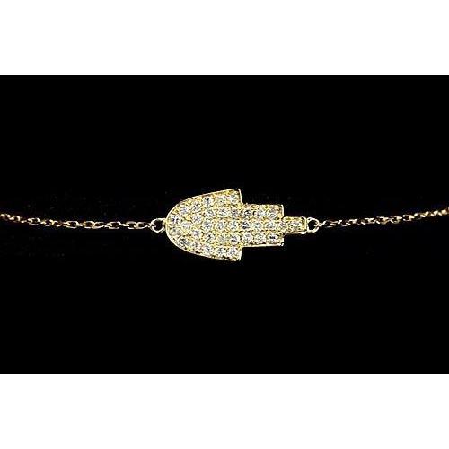 Geel gouden armband 2 karaat vrouwen sieraden 14K Hamsa sieraden - harrychadent.nl