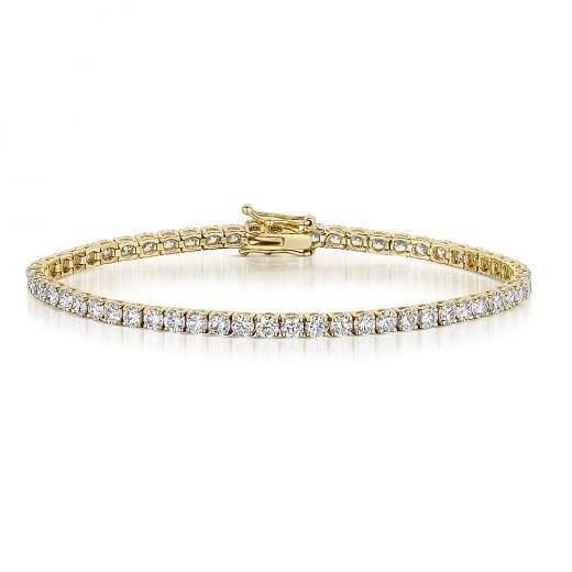 Geel Goud 14K 6,84 Karaat Echt Ronde Geslepen Diamanten Tennisarmband Nieuw - harrychadent.nl