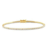 Afbeelding in Gallery-weergave laden, Geelgouden 14K 2,40 karaat kleine ronde diamanten dames tennisarmband - harrychadent.nl
