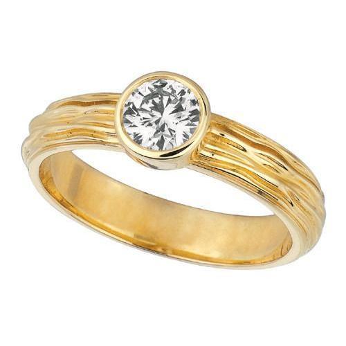 Geelgouden 14K ronde 1.01 karaat solitaire diamanten ring - harrychadent.nl