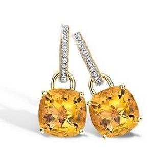 Geelgouden 40,70 Ct Citrien en diamanten Lady Dangle Oorbellen - harrychadent.nl