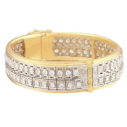 Geelgouden diamanten armband Prong Set 9 karaat 14K sieraden