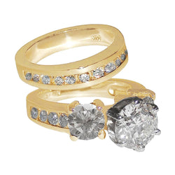Geelgouden diamanten ring Fancy verlovingsset 6,50 karaat
