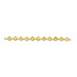 Geelgouden diamantvormige fancy gele saffier 18 karaats armband