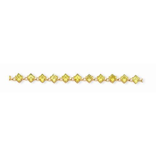 Geelgouden diamantvormige fancy gele saffier 18 karaats armband - harrychadent.nl