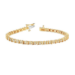 Geelgouden 14K Echt Diamanten Basis Tennisarmband 2 Karaat