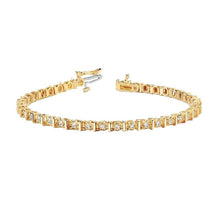 Afbeelding in Gallery-weergave laden, Geelgouden 14K Echt Diamanten Basis Tennisarmband 2 Karaat
