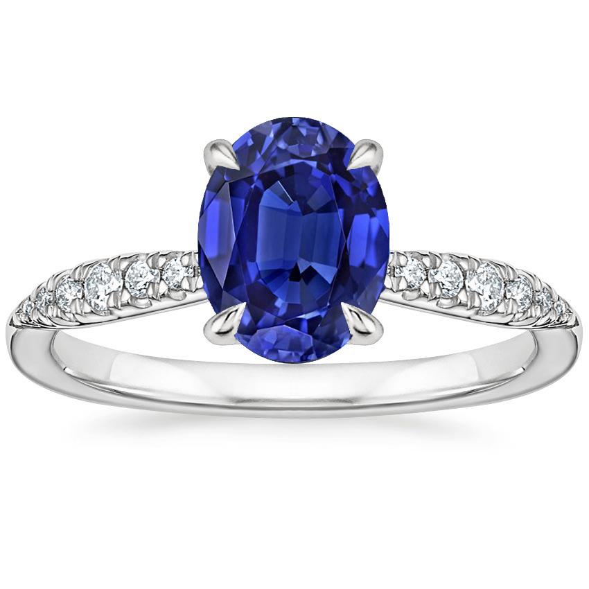 Gouden Solitaire Ceylon Saffier Ring & Diamanten Vintage Stijl 3 Karaat - harrychadent.nl