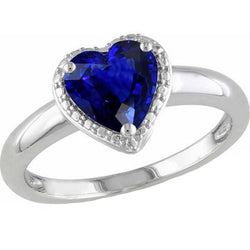 Gouden Solitaire Ring Hart Srilanka Sapphire 2.50 Karaat Dames Sieraden