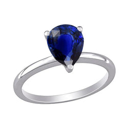 Gouden edelsteen Solitaire ring peer geslepen Ceylon saffier 1,50 karaat