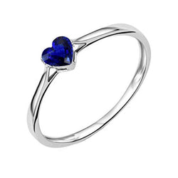 Gouden hart Solitaire natuurlijke blauwe saffier ring 1 karaat