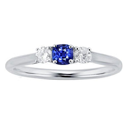 Gouden kussen drie stenen ring 1,25 karaat ronde diamanten sieraden