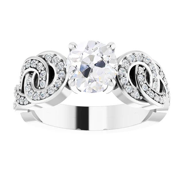 Gouden oude geslepen diamanten ring Prong Set Twisted Style sieraden 5,50 karaat - harrychadent.nl